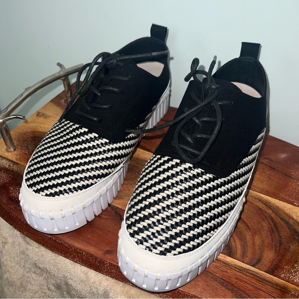 Ilse Jacobsen Tulip Platform Sneakers Black White Shoes EU 41 / US 10 - Picture 4 of 9